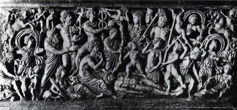 65. Прометей, создающий человека. Рельеф римского саркофага. III в. н.э. Неаполь. Национальный музей