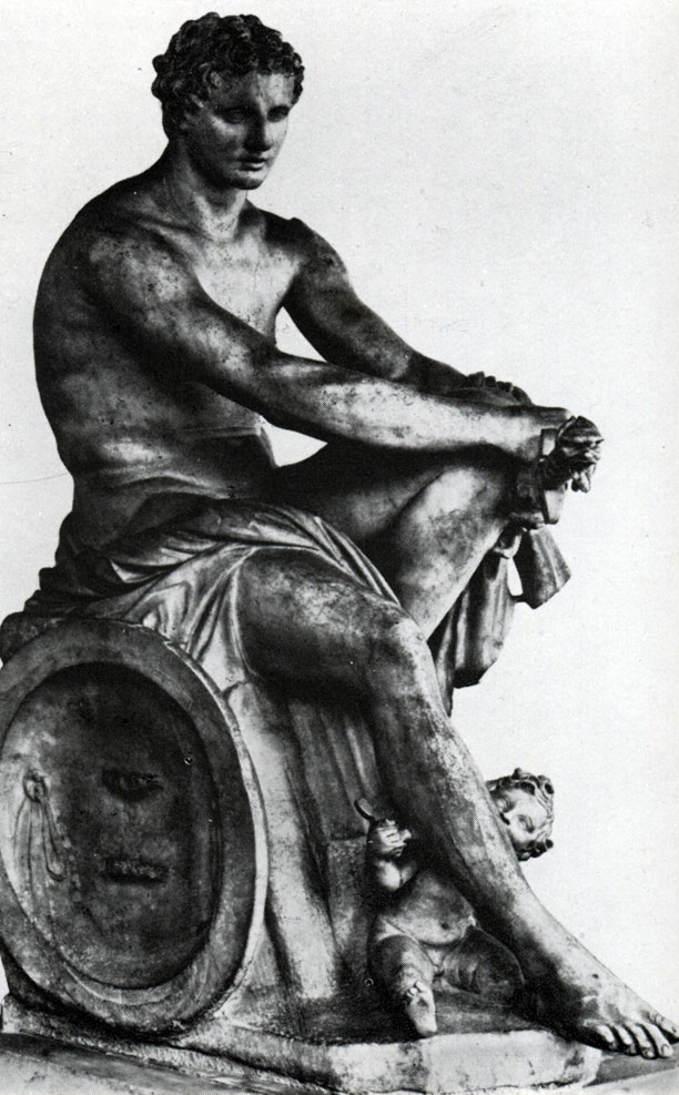 75. Арес Людовизи. Римская копия с греческой бронзовой статуи 320-310 гг. Около 150 г. до н. э. Рим. Национальный музей (музей Терм)