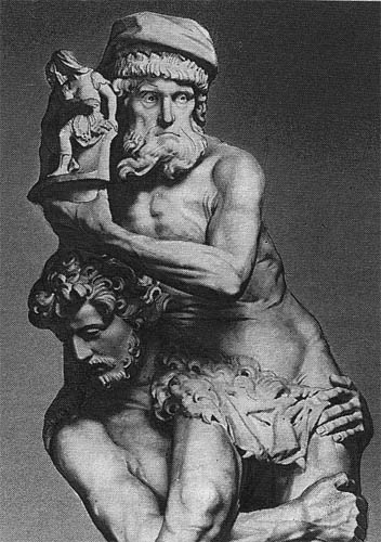 Анхис, на плечах Энея покидающий Трою. Фрагмент скульптуры Л.Бернини. 1619