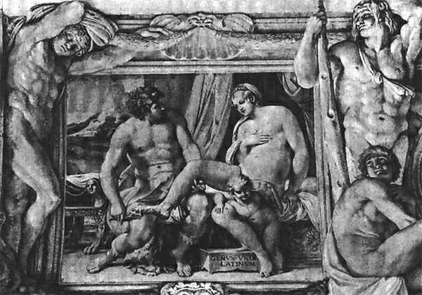 Карраччи А. Венера и Анхиз. Фреска в палаццо Фарнезе в Риме.1597-1604