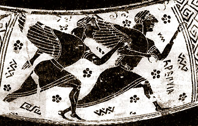 Гарпии. Фрагмент росписи протоаттической вазы. 1-ая половина 7 в. до н. э. Берлин, Государственный музей
