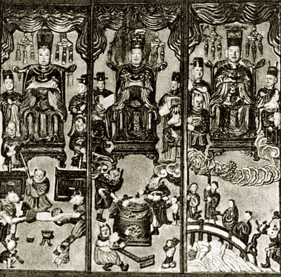 Зием Выонг творит суд и расправу. Резьба по дереву. 15-18 века. Ханой, Исторический музей