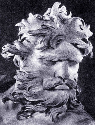 Голова Нептуна. Фрагмент скульптурной группы 'Нептун и Тритон' Л. Бернини. Мрамор, 1620. Лондон, Музей Виктории и Альберта
