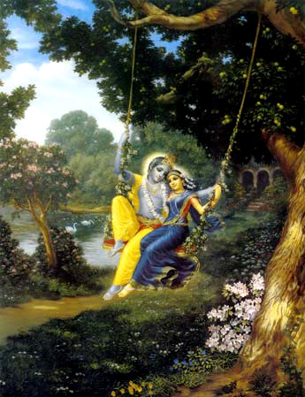 Кришна и Радха на качелях