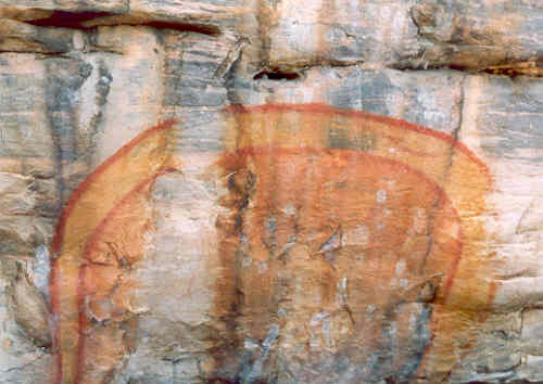 Радужный змей. Изображение на скале, Австралия. Источник  - chiko.de/australien/norden-1.html