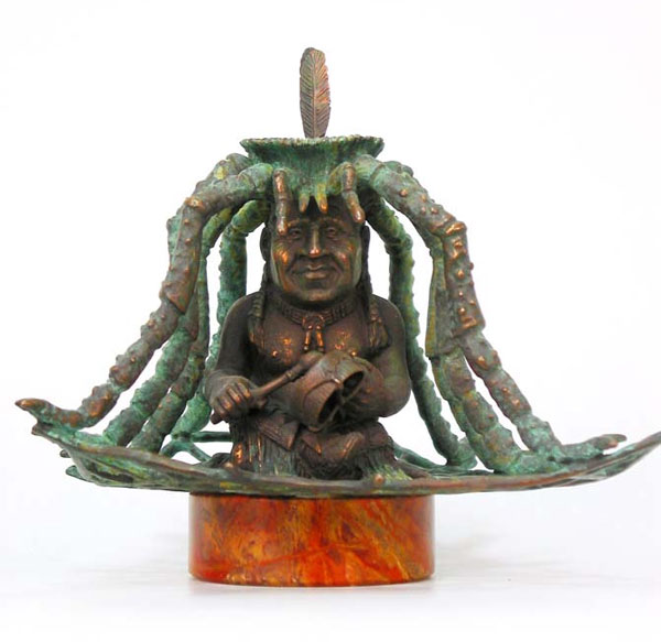 Иктоми. Бронза, 2004. Herman Feoktistov. Источкик - gfeoktistov.com/htm/e/native-american/iktomi-spider-bronze-sculpture.htm