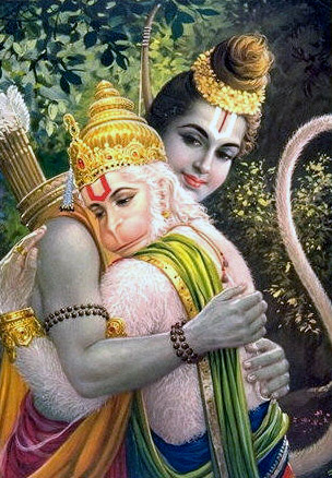 Рама и Хануман. Источник - iloveulove.com/spirituality/hindu/hindudeities4.htm